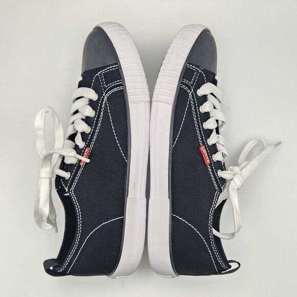 Levi's Anika C Casual Sneaker Canvas Lace Up Shoe Black Rubber Toe Women's 8.5 - Picture 6 of 8